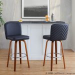 Henry 30" Walnut and Black Contemporary Swivel Barstools (Set of 2) 13 Henry 30" Walnut and Black Contemporary Swivel Barstools (Set of 2)