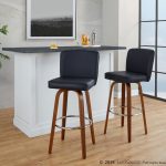 Henry 30" Walnut and Black Contemporary Swivel Barstools (Set of 2) 14 Henry 30" Walnut and Black Contemporary Swivel Barstools (Set of 2)