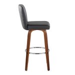 Henry 30" Walnut and Black Contemporary Swivel Barstools (Set of 2) 18 Henry 30" Walnut and Black Contemporary Swivel Barstools (Set of 2)
