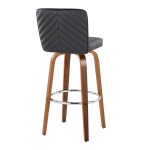 Henry 30" Walnut and Black Contemporary Swivel Barstools (Set of 2) 19 Henry 30" Walnut and Black Contemporary Swivel Barstools (Set of 2)