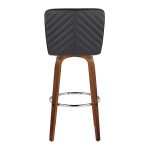Henry 30" Walnut and Black Contemporary Swivel Barstools (Set of 2) 20 Henry 30" Walnut and Black Contemporary Swivel Barstools (Set of 2)