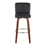 Henry 30" Walnut and Black Contemporary Swivel Barstools (Set of 2) 21 Henry 30" Walnut and Black Contemporary Swivel Barstools (Set of 2)