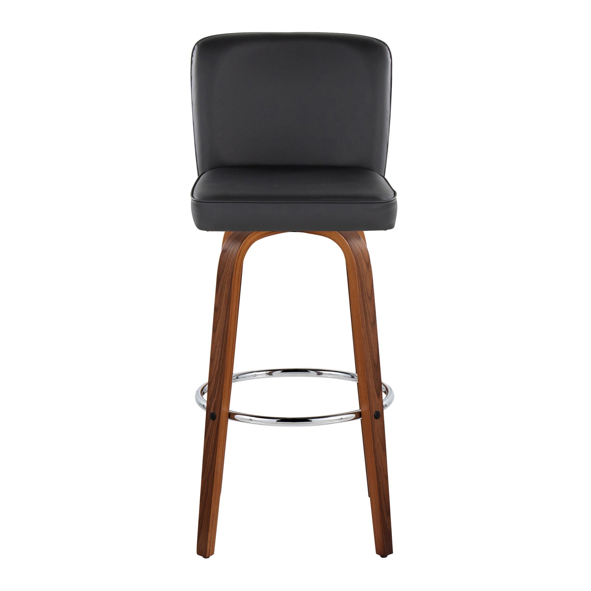 Henry 30" Walnut and Black Contemporary Swivel Barstools (Set of 2) 10 Henry 30" Walnut and Black Contemporary Swivel Barstools (Set of 2) - Image 10
