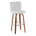 Henry 30 Walnut/White Contemporary Swivel Barstools (Set of 2)