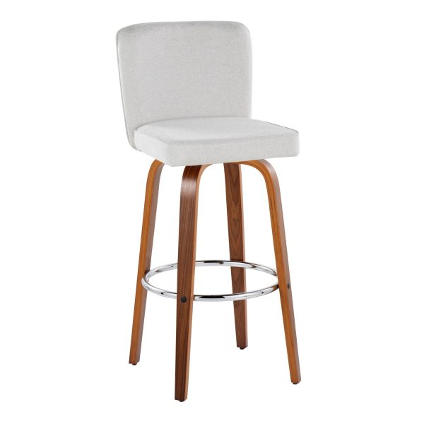 Henry 30 WalnutWhite Contemporary Swivel Barstools Set of 2 5