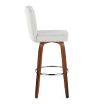 Henry 30 Walnut/White Contemporary Swivel Barstools (Set of 2)