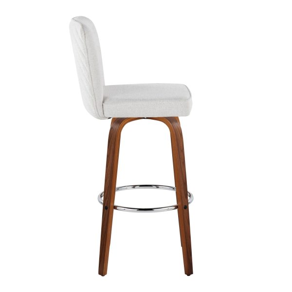 Henry 30 WalnutWhite Contemporary Swivel Barstools Set of 2 6