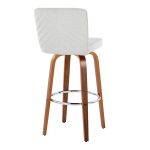 Henry 30 Walnut/White Contemporary Swivel Barstools (Set of 2)