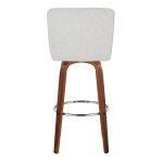Henry 30 Walnut/White Contemporary Swivel Barstools (Set of 2)