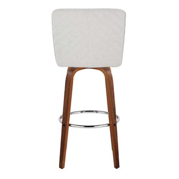 Henry 30 WalnutWhite Contemporary Swivel Barstools Set of 2 8