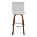 Henry 30 Walnut/White Contemporary Swivel Barstools (Set of 2)