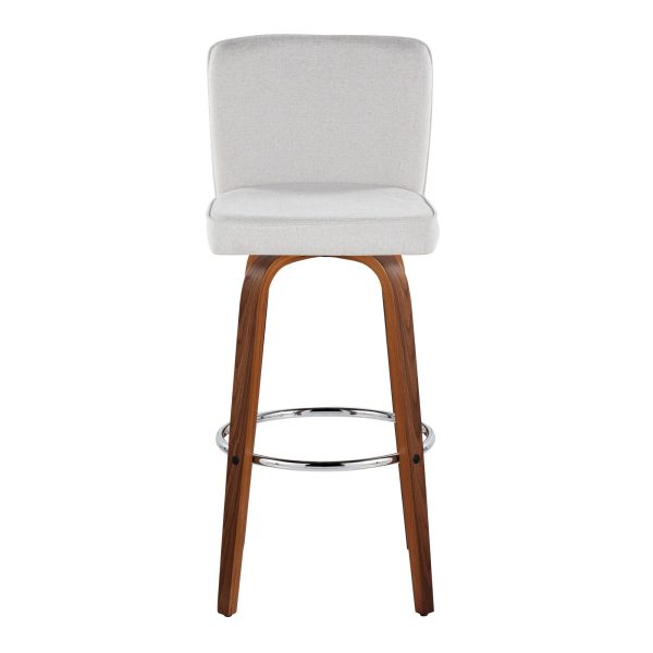 Henry 30 WalnutWhite Contemporary Swivel Barstools Set of 2 9