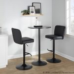 Henry Black Faux Leather Contemporary Adjustable Swivel Barstool (Set of 2) 13 Henry Black Faux Leather Contemporary Adjustable Swivel Barstool (Set of 2)