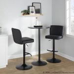 Henry Black Faux Leather Contemporary Adjustable Swivel Barstool (Set of 2) 12 Henry Black Faux Leather Contemporary Adjustable Swivel Barstool (Set of 2)