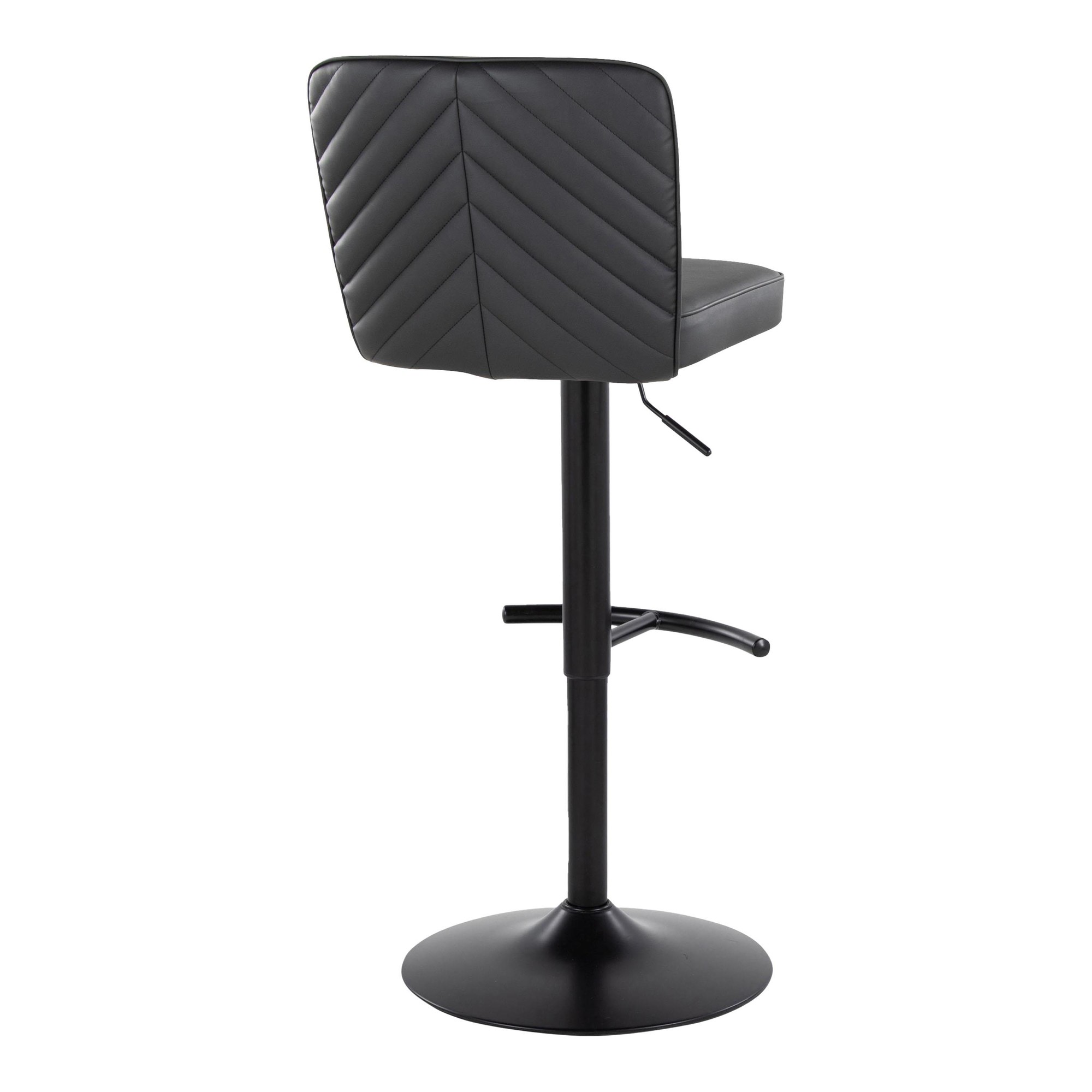 Henry Black Faux Leather Contemporary Adjustable Swivel Barstool (Set of 2) 8 Henry Black Faux Leather Contemporary Adjustable Swivel Barstool (Set of 2) - Image 8
