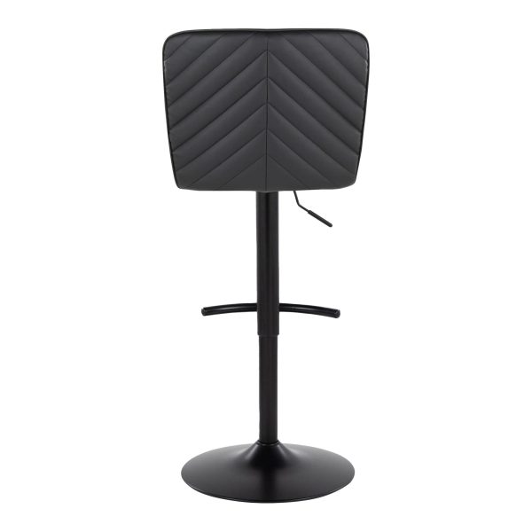 Henry Black Faux Leather Contemporary Adjustable Swivel Barstool Set of 2 8