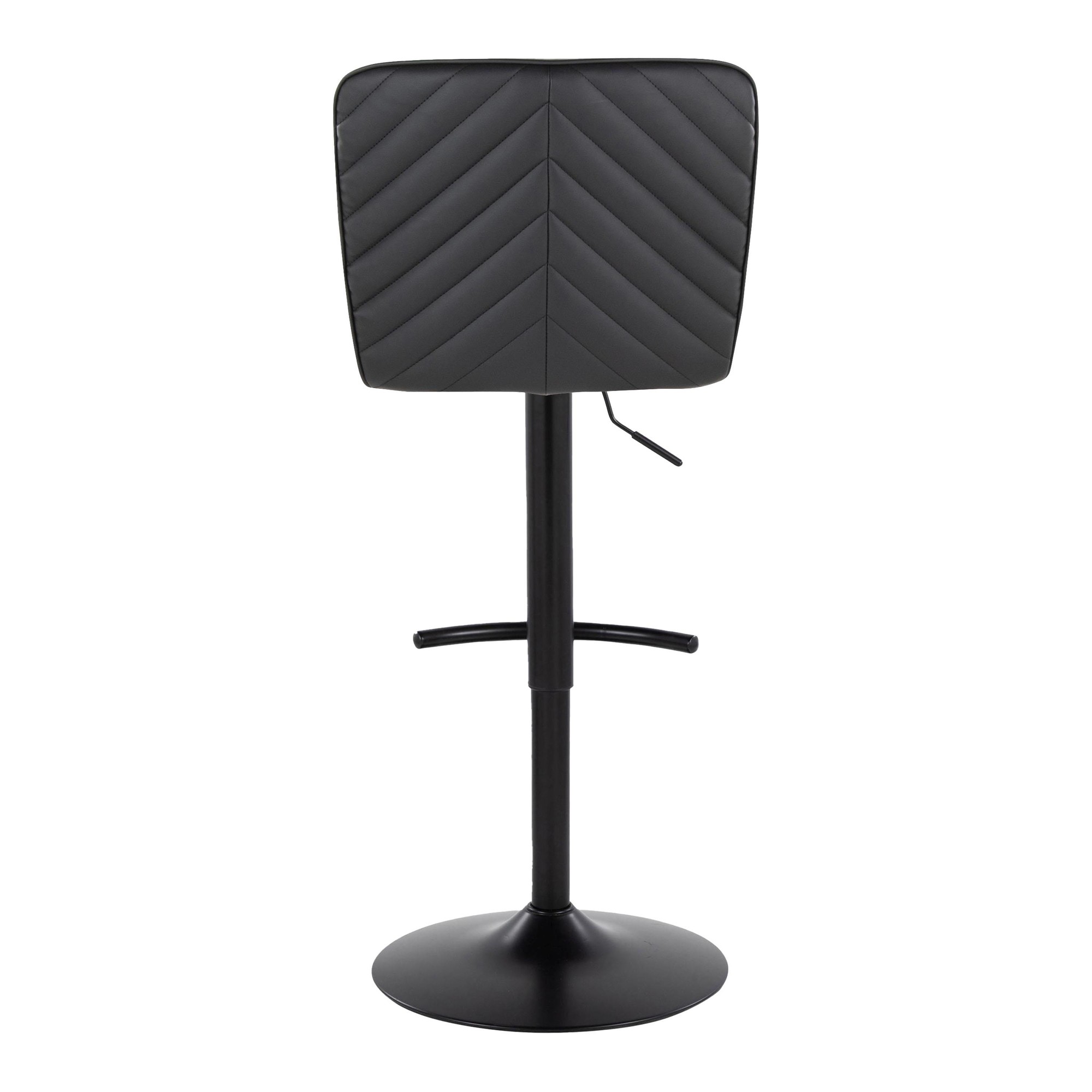 Henry Black Faux Leather Contemporary Adjustable Swivel Barstool (Set of 2) 9 Henry Black Faux Leather Contemporary Adjustable Swivel Barstool (Set of 2) - Image 9