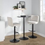 Henry Black Metal Beige Contemporary Swivel Barstools (Set of 2) 13 Henry Black Metal Beige Contemporary Swivel Barstools (Set of 2)