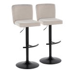 Henry Black Metal Beige Contemporary Swivel Barstools (Set of 2) 16 Henry Black Metal Beige Contemporary Swivel Barstools (Set of 2)