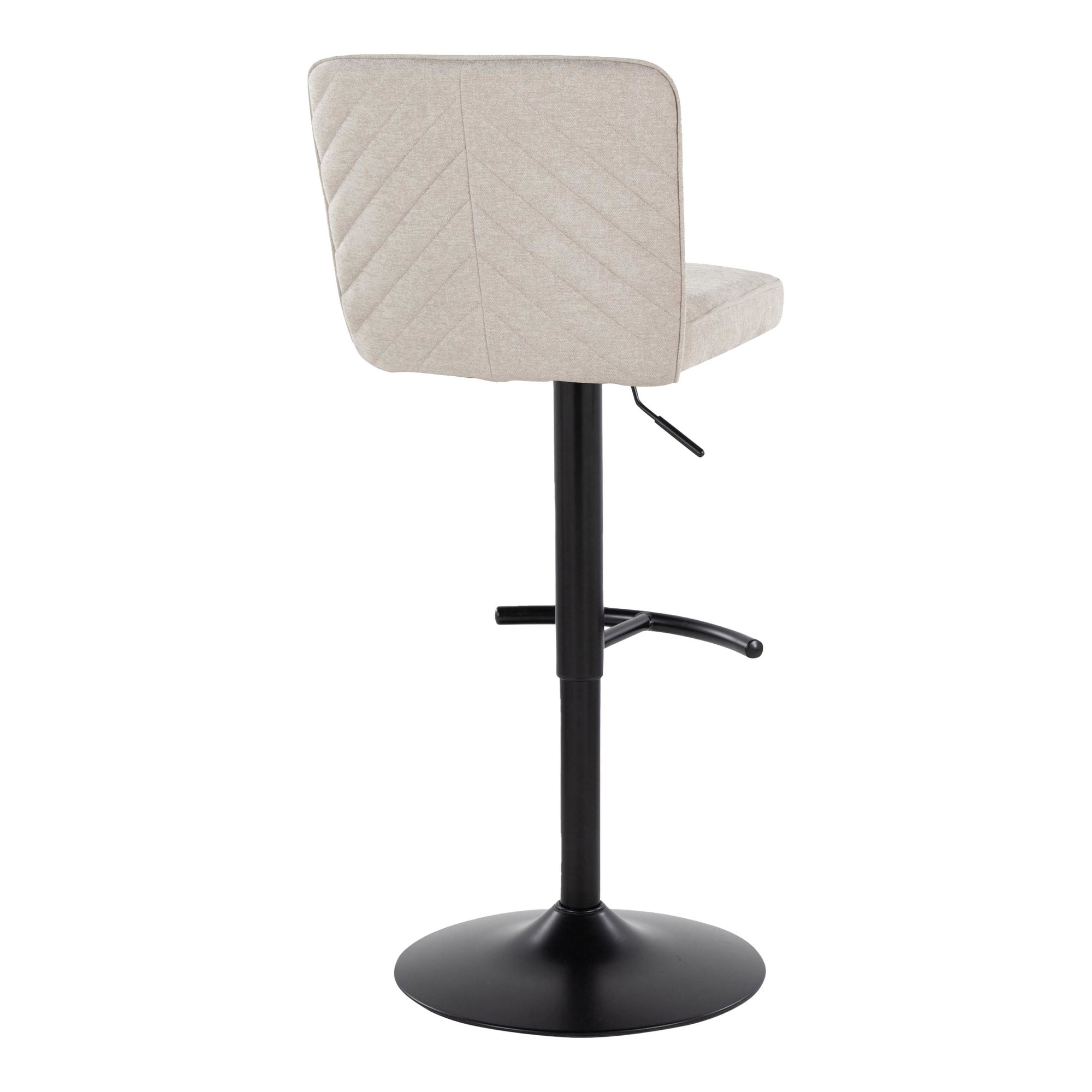 Henry Black Metal Beige Contemporary Swivel Barstools (Set of 2) 8 Henry Black Metal Beige Contemporary Swivel Barstools (Set of 2) - Image 8