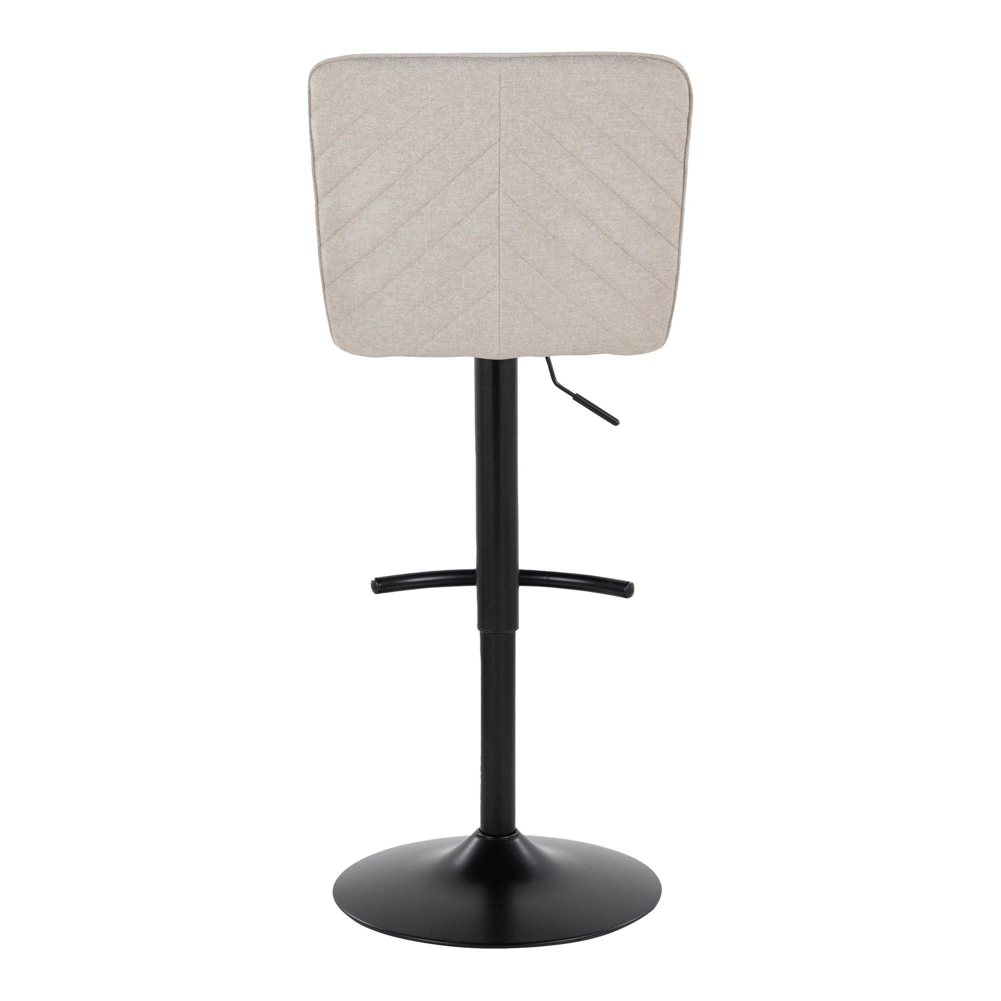 Henry Black Metal Beige Contemporary Swivel Barstools (Set of 2) 9 Henry Black Metal Beige Contemporary Swivel Barstools (Set of 2) - Image 9