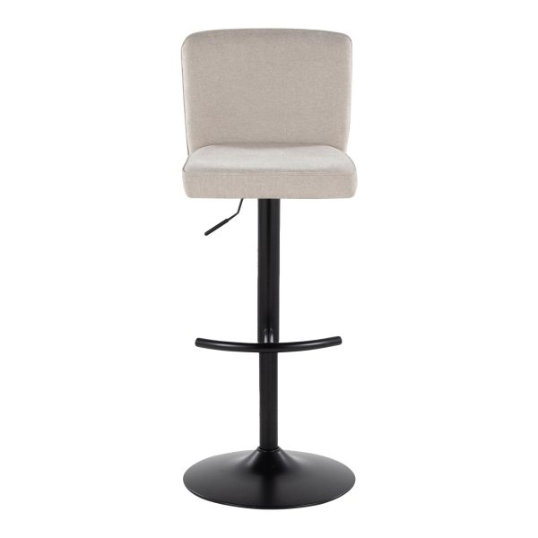 Henry Black Metal Beige Contemporary Swivel Barstools Set of 2 9