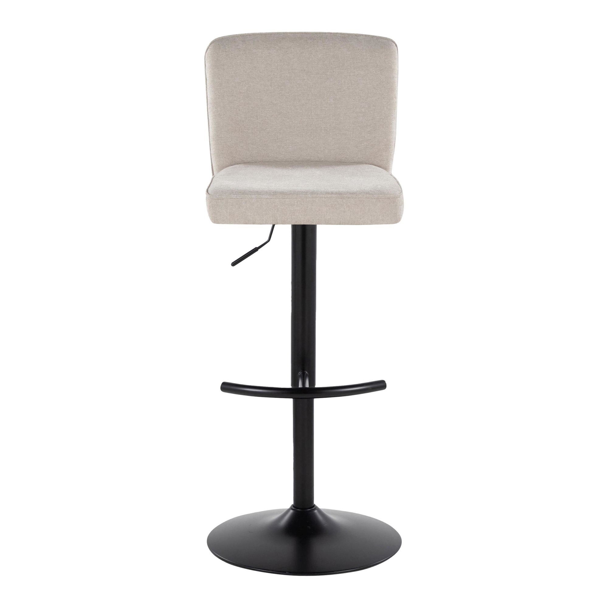 Henry Black Metal Beige Contemporary Swivel Barstools (Set of 2) 10 Henry Black Metal Beige Contemporary Swivel Barstools (Set of 2) - Image 10
