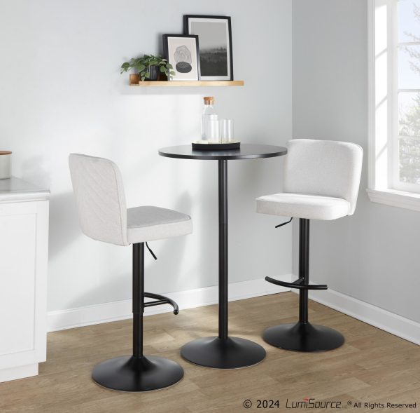 Henry Black Metal White Contemporary Swivel Barstool Set of 2 3