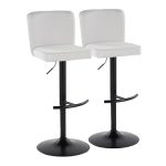 Henry Black Metal White Contemporary Swivel Barstool (Set of 2) 16 Henry Black Metal White Contemporary Swivel Barstool (Set of 2)