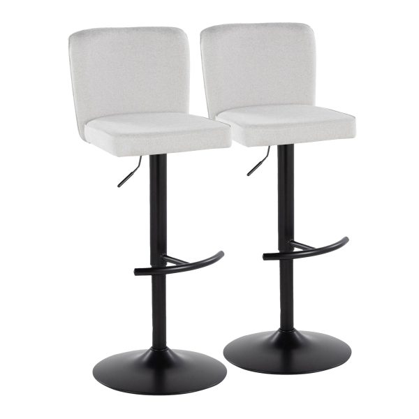 Henry Black Metal White Contemporary Swivel Barstool Set of 2 4