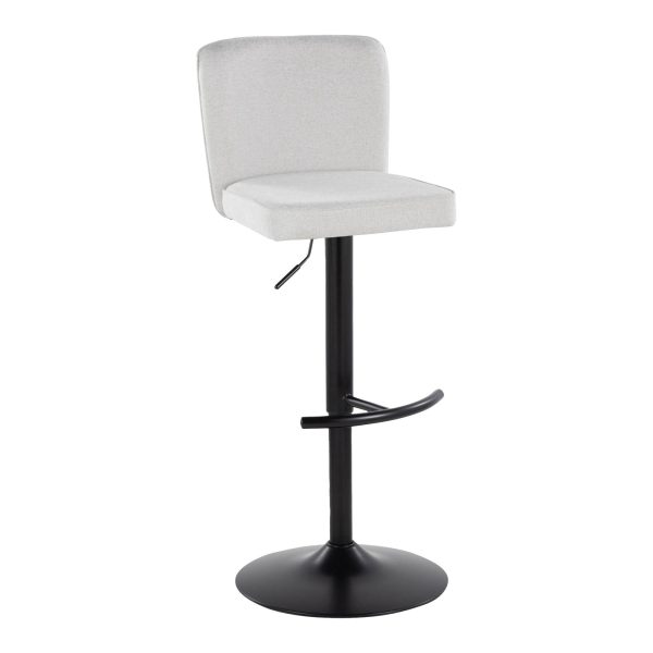 Henry Black Metal White Contemporary Swivel Barstool Set of 2 5