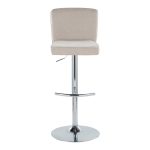 Henry Chrome Beige Contemporary Adjustable Swivel Barstool (Set of 2) 17 Henry Chrome Beige Contemporary Adjustable Swivel Barstool (Set of 2)