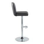 Henry Chrome Black Faux Leather Contemporary Adjustable Barstool (Set of 2) 14 Henry Chrome Black Faux Leather Contemporary Adjustable Barstool (Set of 2)