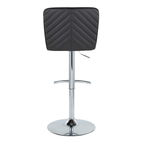 Henry Chrome Black Faux Leather Contemporary Adjustable Barstool Set of 2 6