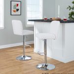 Henry Chrome and White Contemporary Adjustable Swivel Barstools (Set of 2) 10 Henry Chrome and White Contemporary Adjustable Swivel Barstools (Set of 2)