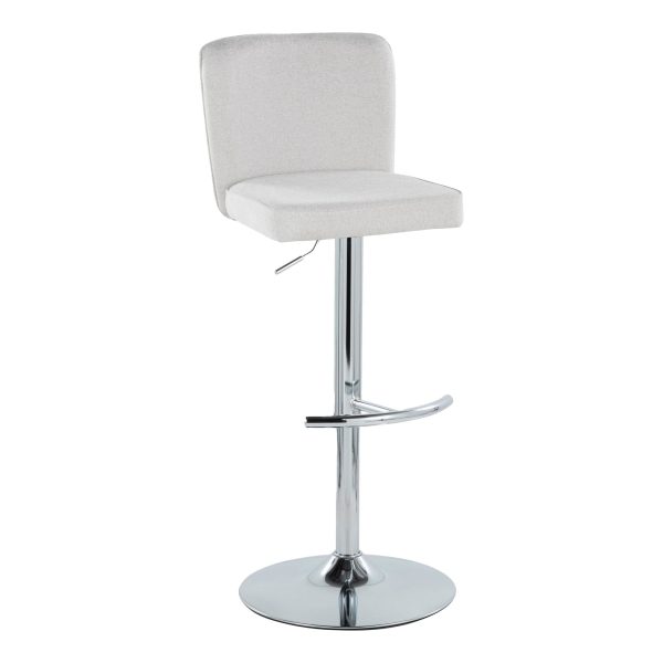Henry Chrome and White Contemporary Adjustable Swivel Barstools Set of 2 3