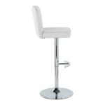 Henry Chrome and White Contemporary Adjustable Swivel Barstools (Set of 2) 14 Henry Chrome and White Contemporary Adjustable Swivel Barstools (Set of 2)
