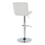 Henry Chrome and White Contemporary Adjustable Swivel Barstools (Set of 2) 15 Henry Chrome and White Contemporary Adjustable Swivel Barstools (Set of 2)