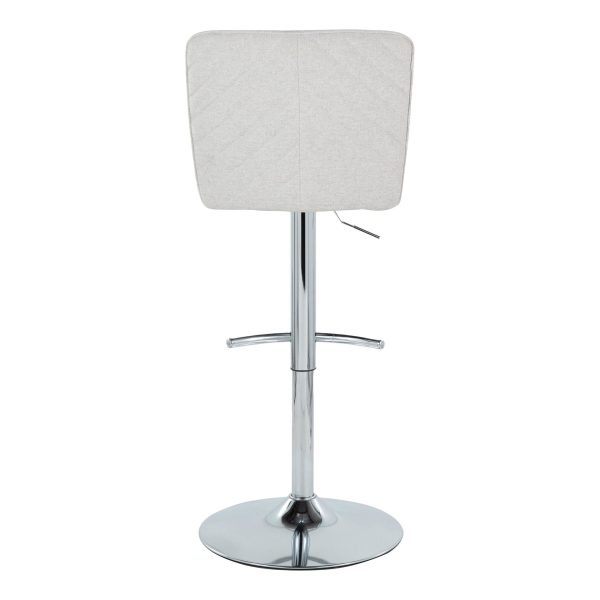 Henry Chrome and White Contemporary Adjustable Swivel Barstools Set of 2 6