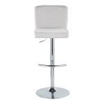 Henry Chrome and White Contemporary Adjustable Swivel Barstools (Set of 2) 17 Henry Chrome and White Contemporary Adjustable Swivel Barstools (Set of 2)