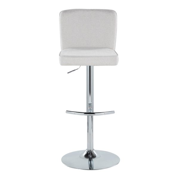 Henry Chrome and White Contemporary Adjustable Swivel Barstools Set of 2 7