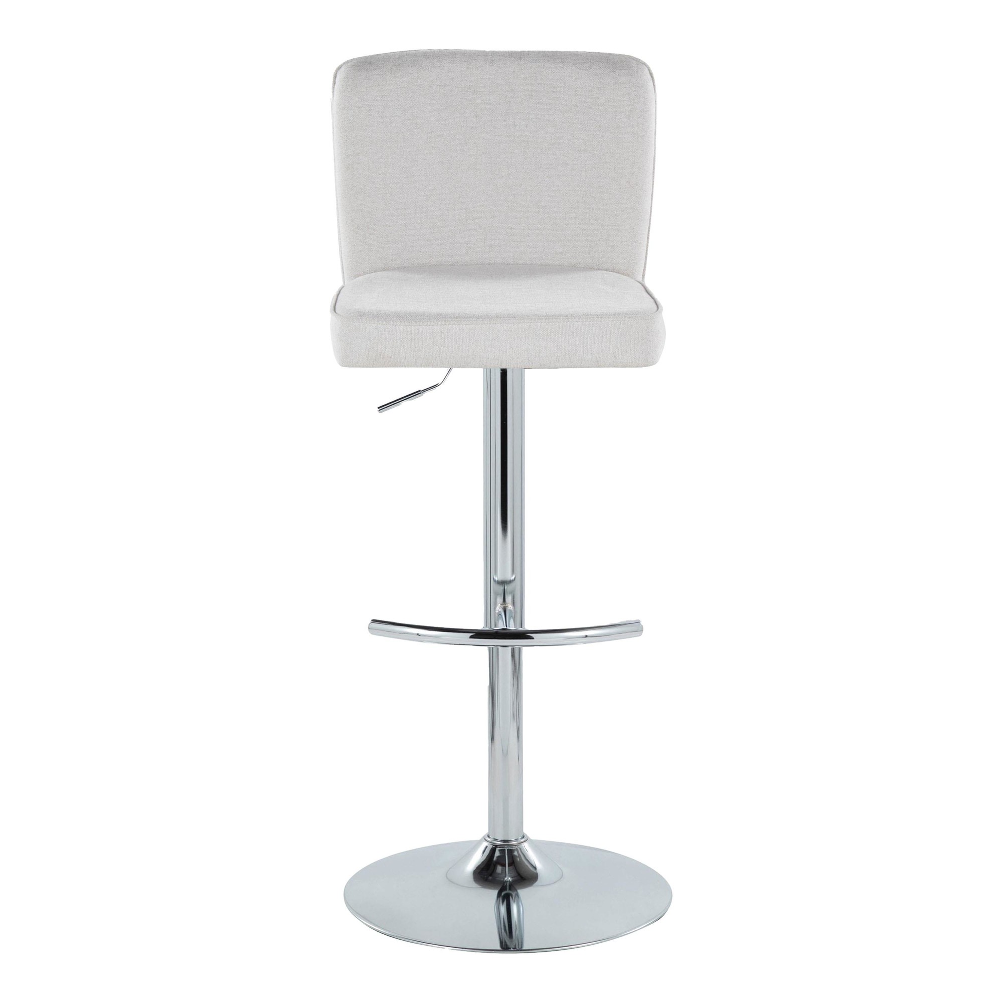 Henry Chrome and White Contemporary Adjustable Swivel Barstools (Set of 2) 8 Henry Chrome and White Contemporary Adjustable Swivel Barstools (Set of 2) - Image 8