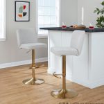 Henry Contemporary Gold Metal Beige Fabric Adjustable Barstool (Set of 2) 11 Henry Contemporary Gold Metal Beige Fabric Adjustable Barstool (Set of 2)
