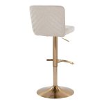 Henry Contemporary Gold Metal Beige Fabric Adjustable Barstool (Set of 2) 15 Henry Contemporary Gold Metal Beige Fabric Adjustable Barstool (Set of 2)