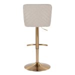 Henry Contemporary Gold Metal Beige Fabric Adjustable Barstool (Set of 2) 16 Henry Contemporary Gold Metal Beige Fabric Adjustable Barstool (Set of 2)