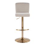 Henry Contemporary Gold Metal Beige Fabric Adjustable Barstool (Set of 2) 17 Henry Contemporary Gold Metal Beige Fabric Adjustable Barstool (Set of 2)