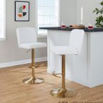 Henry Gold Metal White Contemporary Swivel Barstool (Set of 2) 11 Henry Gold Metal White Contemporary Swivel Barstool (Set of 2)