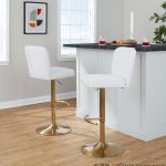 Henry Gold Metal White Contemporary Swivel Barstool (Set of 2) 10 Henry Gold Metal White Contemporary Swivel Barstool (Set of 2)