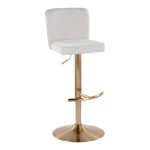 Henry Gold Metal White Contemporary Swivel Barstool (Set of 2) 13 Henry Gold Metal White Contemporary Swivel Barstool (Set of 2)