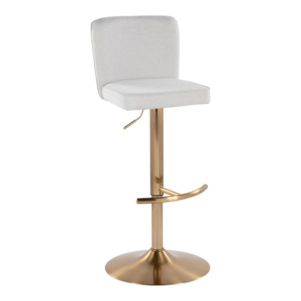 Henry Gold Metal White Contemporary Swivel Barstool Set of 2 3
